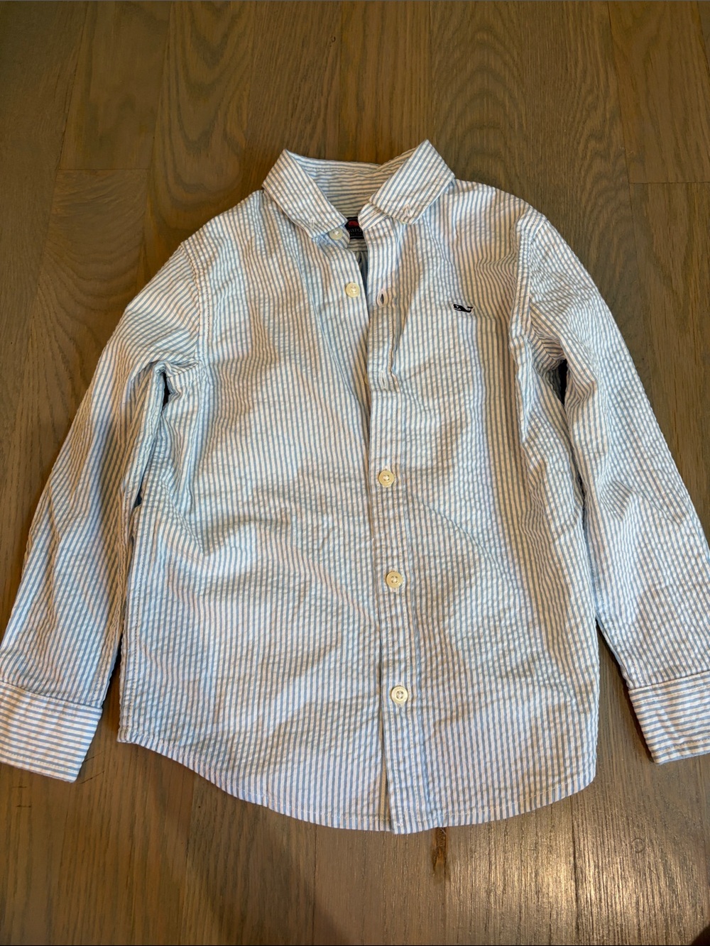 Vineyard Vines Blue & White Striped Seersucker Button-Down Shirt